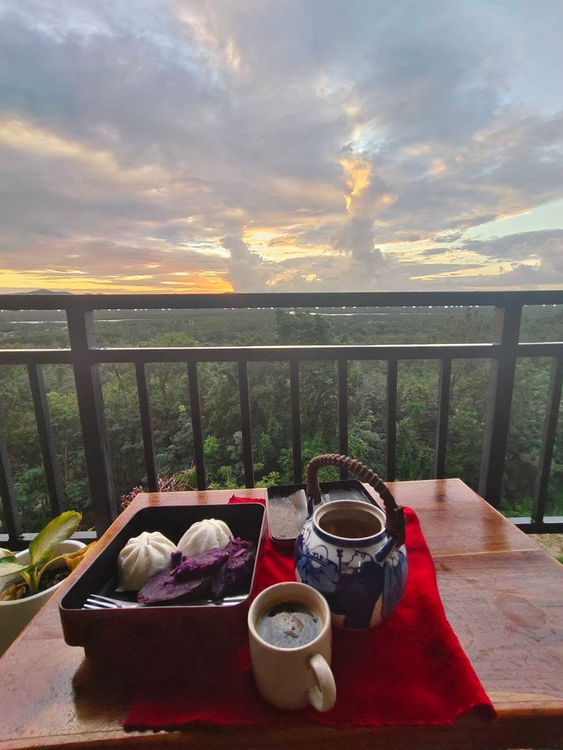 Coffee and snacks served on the terrace viewpoint